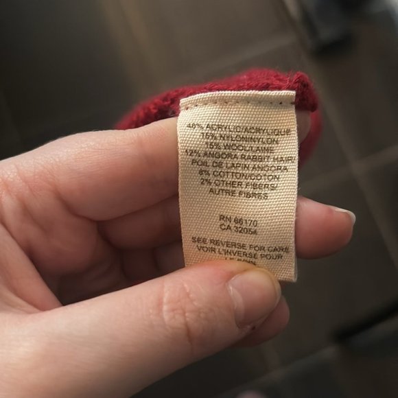 Free People Women’s Cropped Red Sweater Shirt - Picture 7 of 7